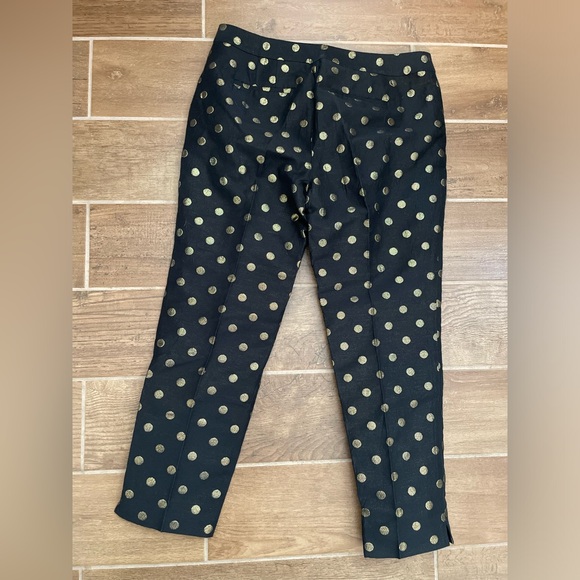 Talbots RSVP Women’s 8P Black Ankle Pants with gold metallic dots - Picture 10 of 16